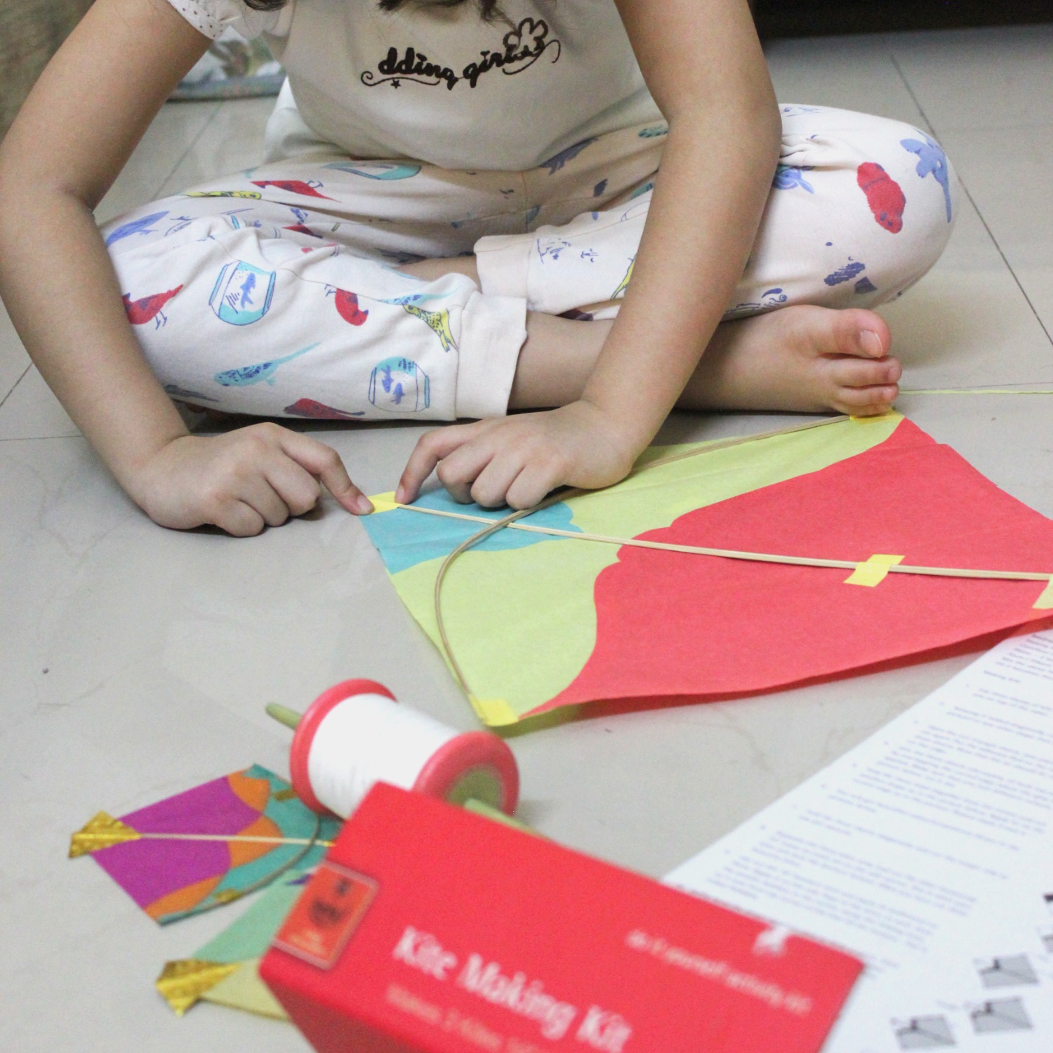 POTLI Handmade Kite Making Craft Kit ( Makes 3 Kites) for All Ages