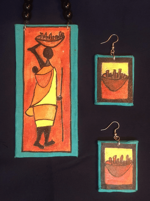 Women Shadow  Neckpiece with Earrings Set  .